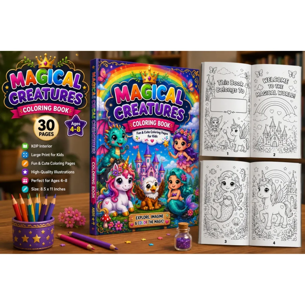 Magical Creatures Coloring Book