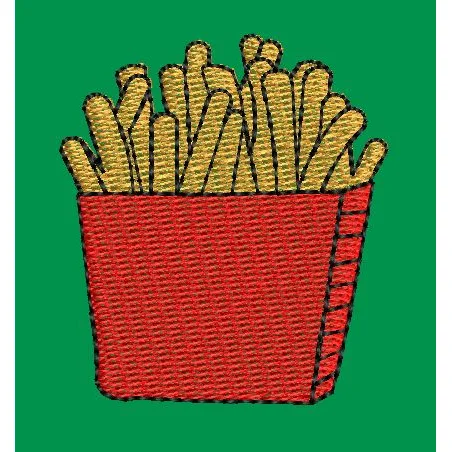 Fries in Red Bucket Embroidery Design