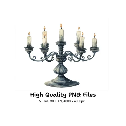 Vintage Candelabra Clipart Bundle