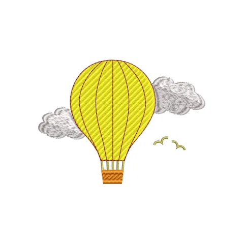 Fire Balloon Embroidery Design