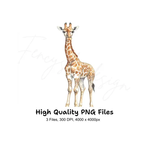 Cute Baby Giraffe Clipart Bundle