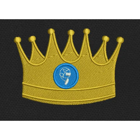 Crown Medallion Gold Embroidery Design