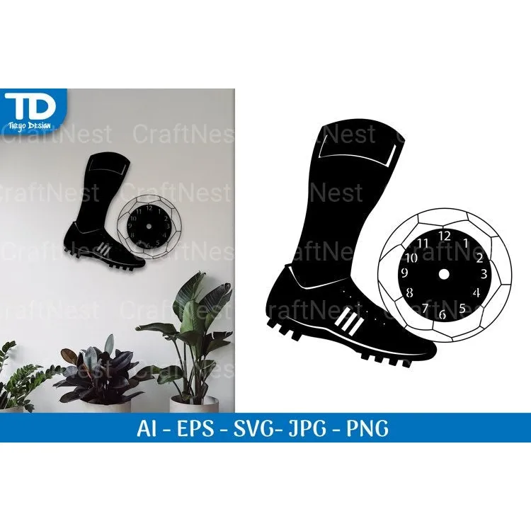 Soccer Kick Clock SVG Bundle