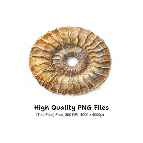 Ammonite Shell Clipart Bundle