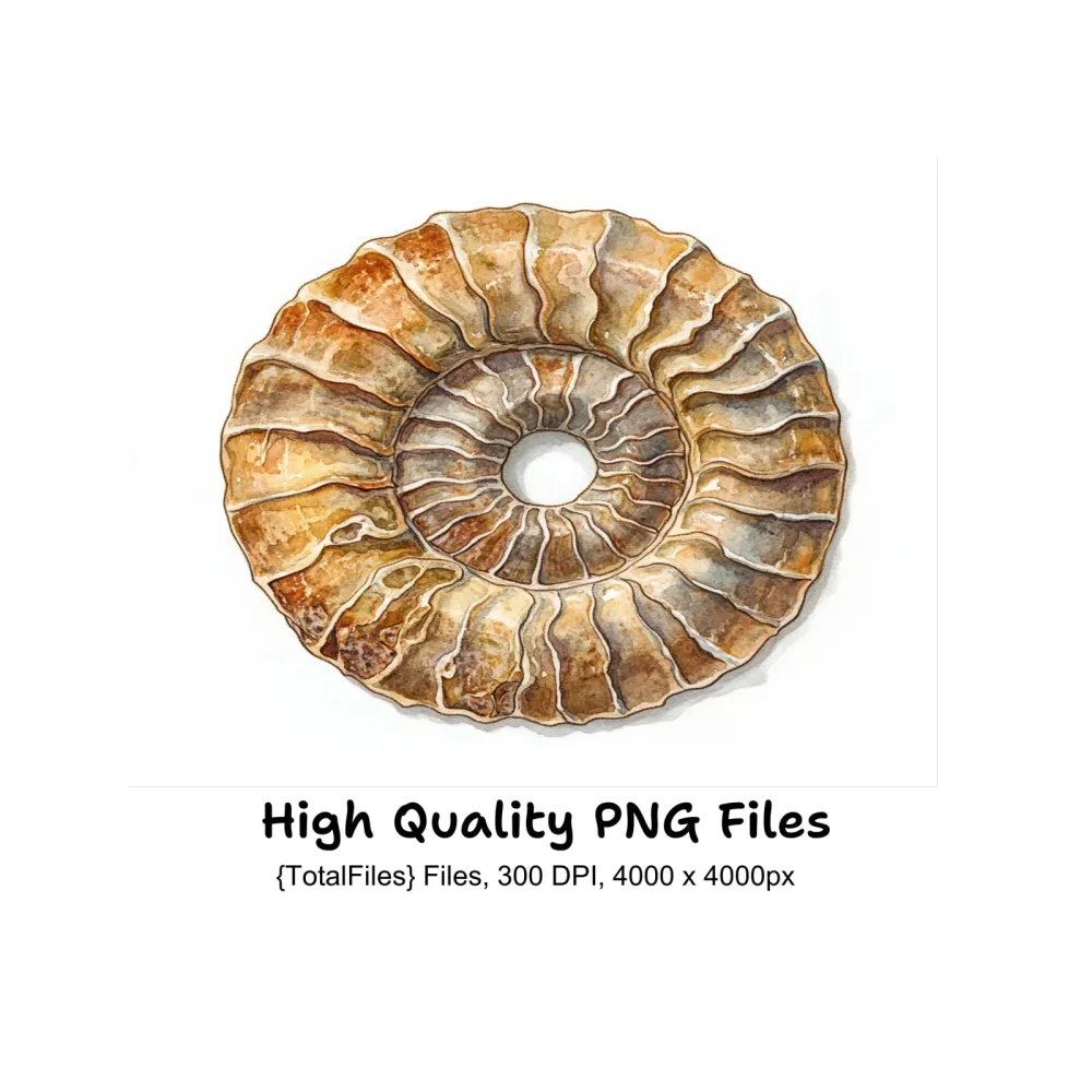 Ammonite Shell Clipart Bundle