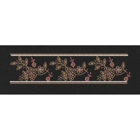 Floral Endless Border Flowers Embroidery Design