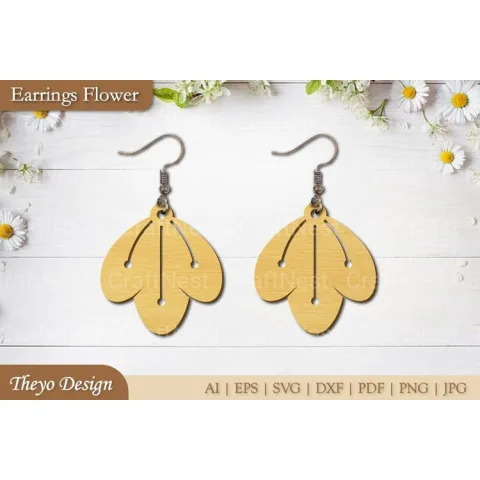 Flower Earrings SVG Bundle