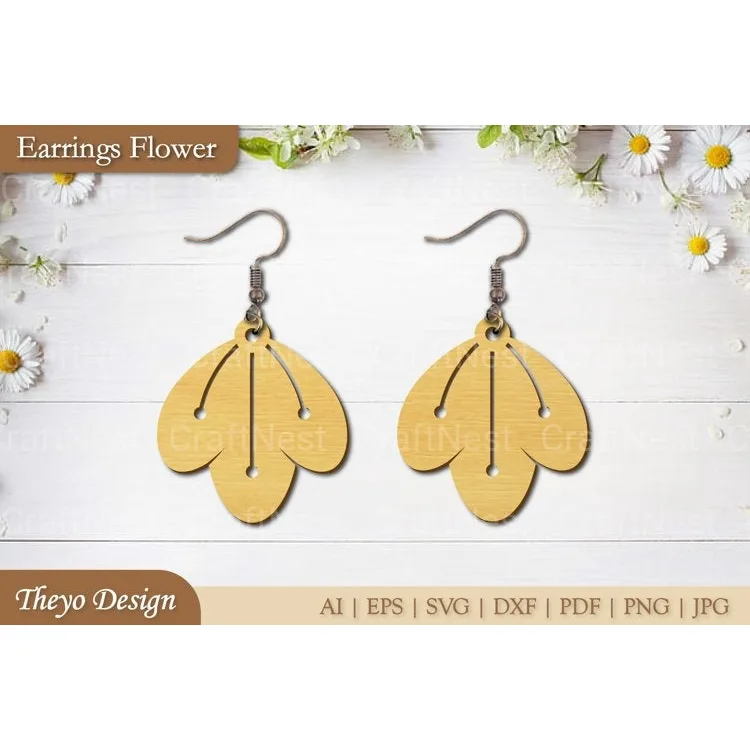 Flower Earrings SVG Bundle