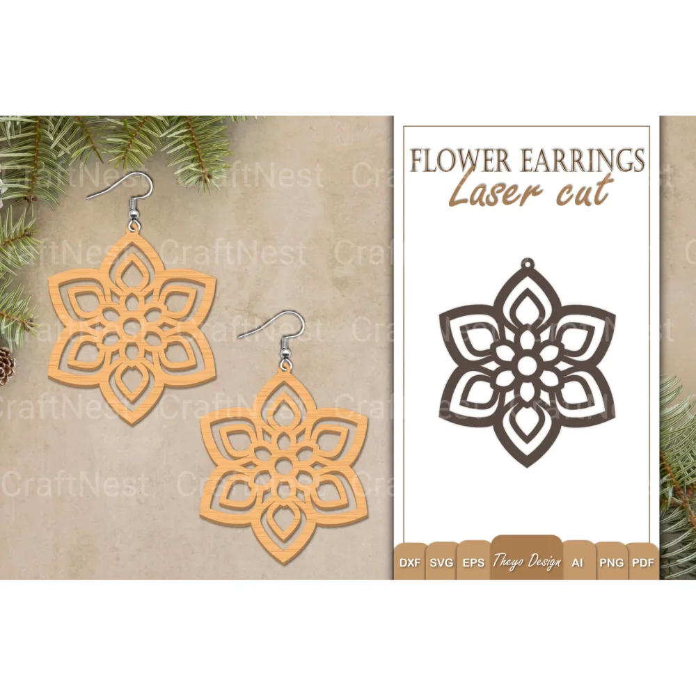 Earrings Flower SVG Bundle