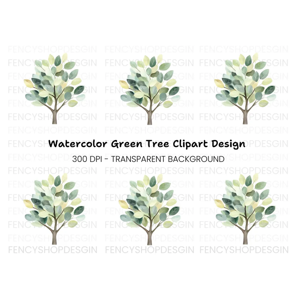 Green Tree Clipart Bundle
