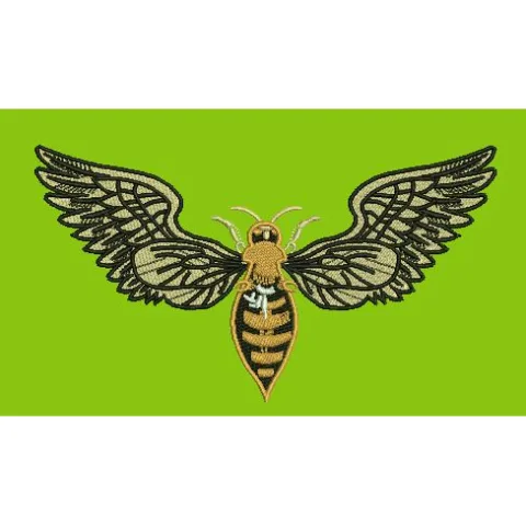 Stylized Bee Embroidery Design