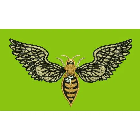 Stylized Bee Embroidery Design