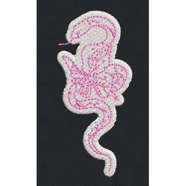 Coiled Snake Pink Embroidery Design