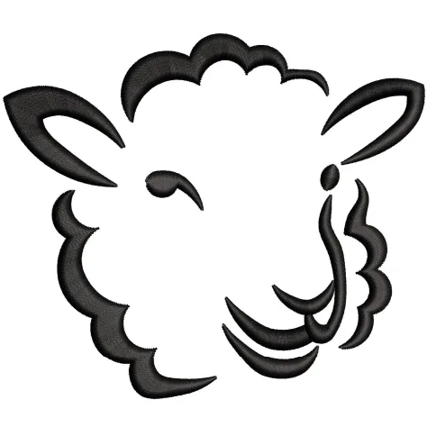 Sheep Face Embroidery Design