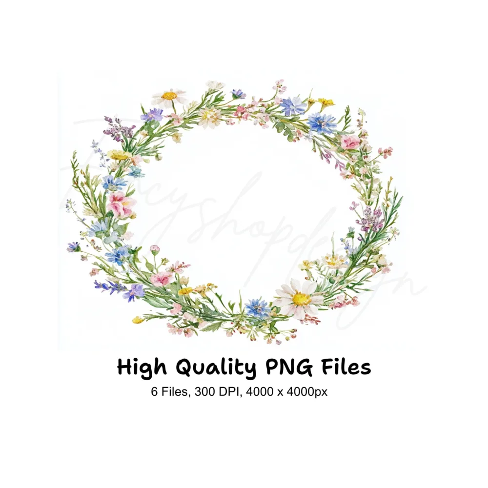 Wildflower Wreaths Clipart Bundle