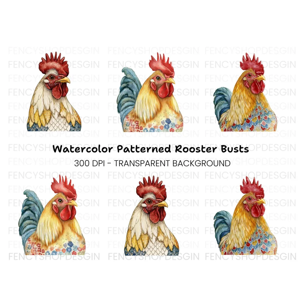 Rooster Clipart Bundle