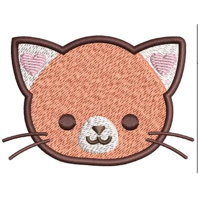 Cat Face Embroidery Design