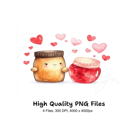 Peanut Butter and Jelly Love Clipart Bundle
