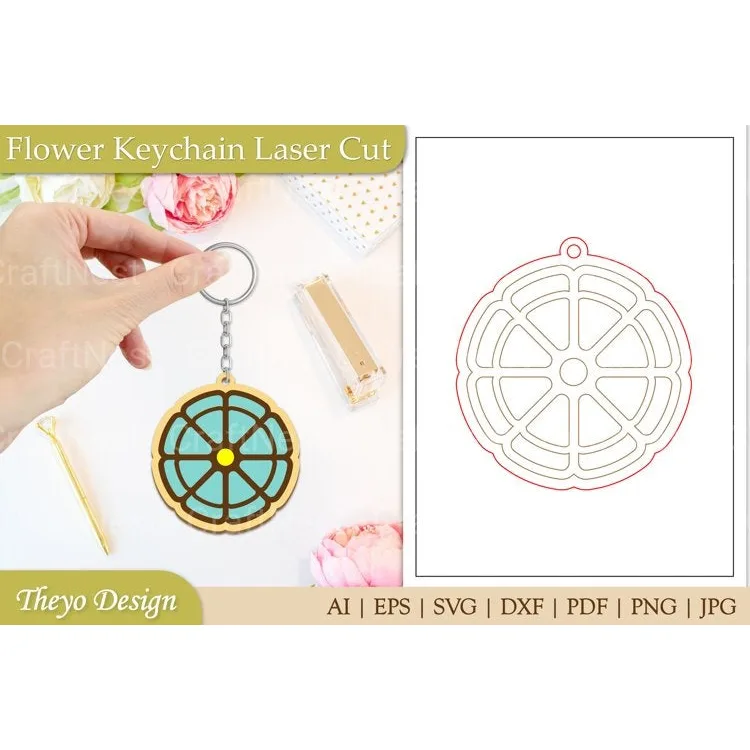 Flower Keychain SVG Bundle