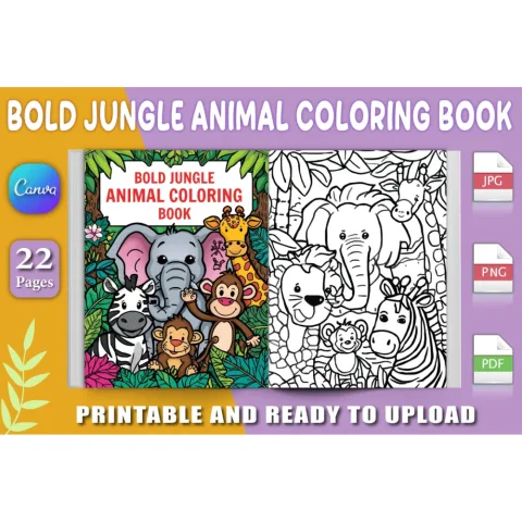 Bold Jungle Animal Coloring Book