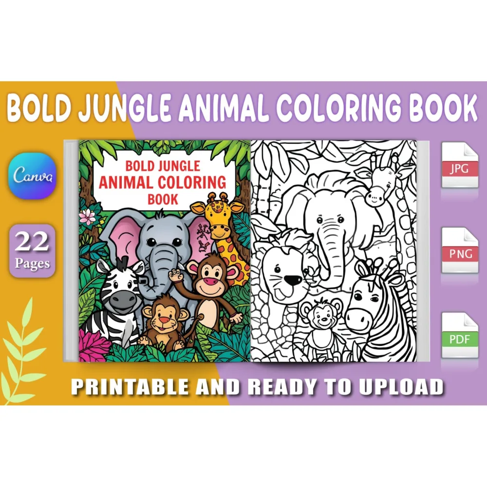Bold Jungle Animal Coloring Book