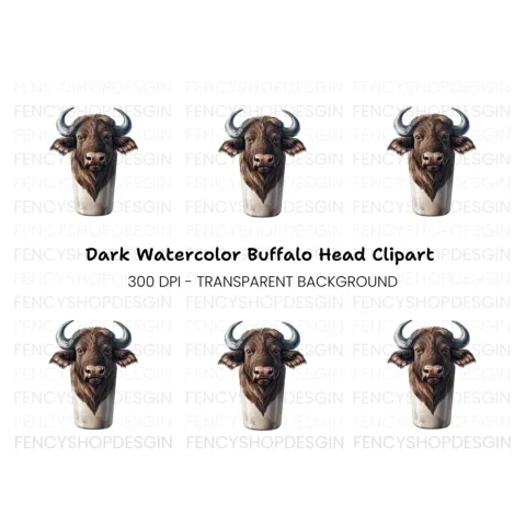 Majestic Buffalo Head Clipart Bundle