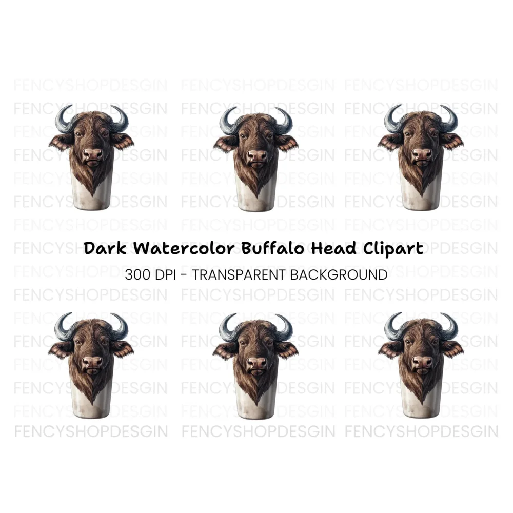 Majestic Buffalo Head Clipart Bundle