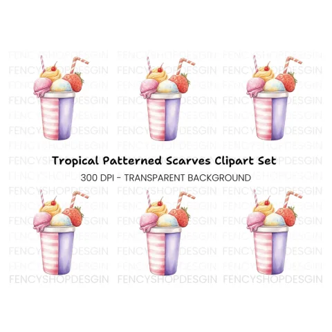 Ice Cream Milkshake Clipart Bundle