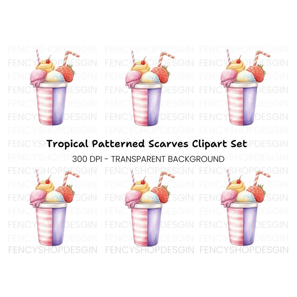 Ice Cream Milkshake Clipart Bundle