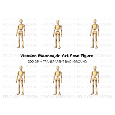 Articulated Wooden Figure Clipart Bundle