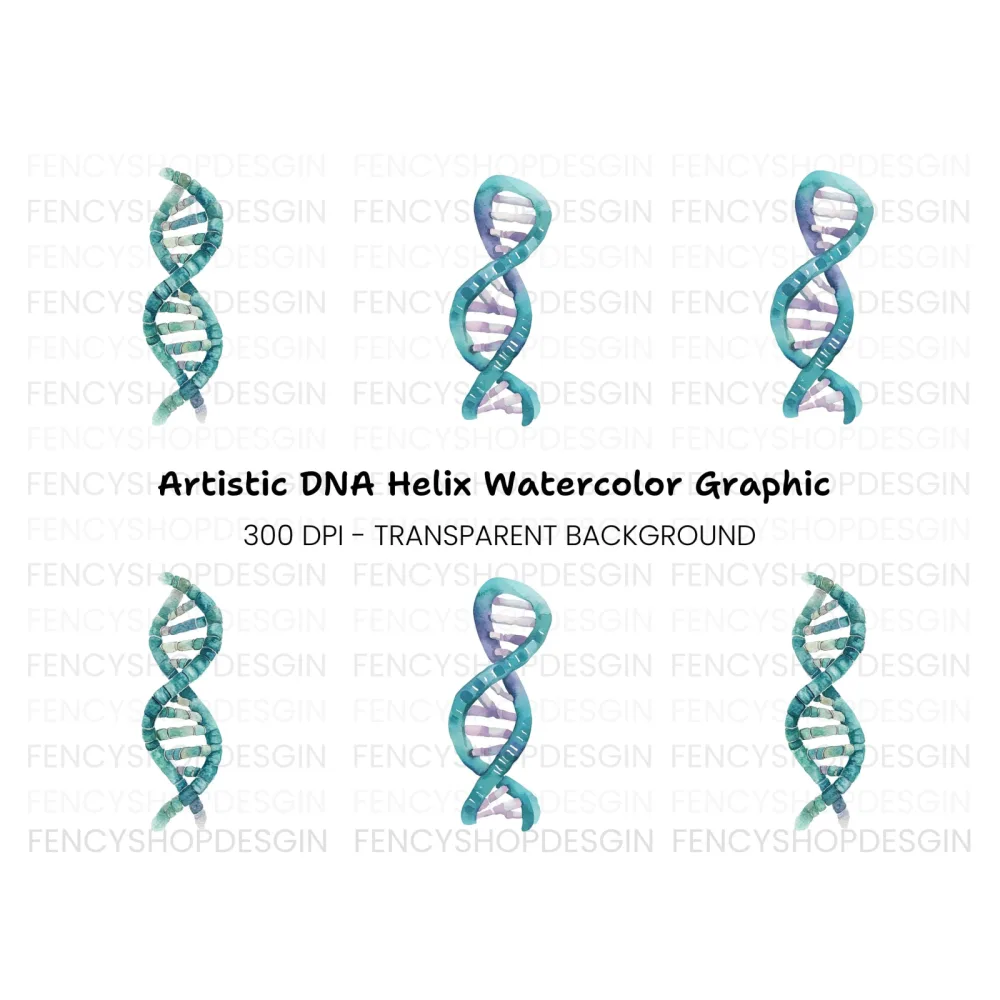 Abstract DNA Helix Clipart Bundle