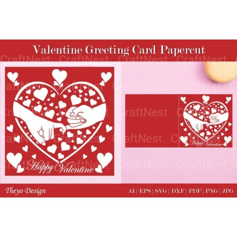 Valentine Greeting Card SVG Cut File