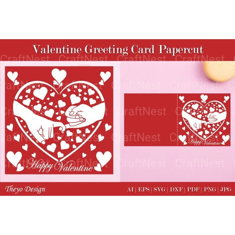 Valentine Greeting Card SVG Cut File