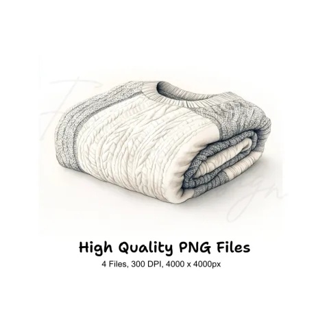 Cozy Folded Sweaters Clipart Bundle