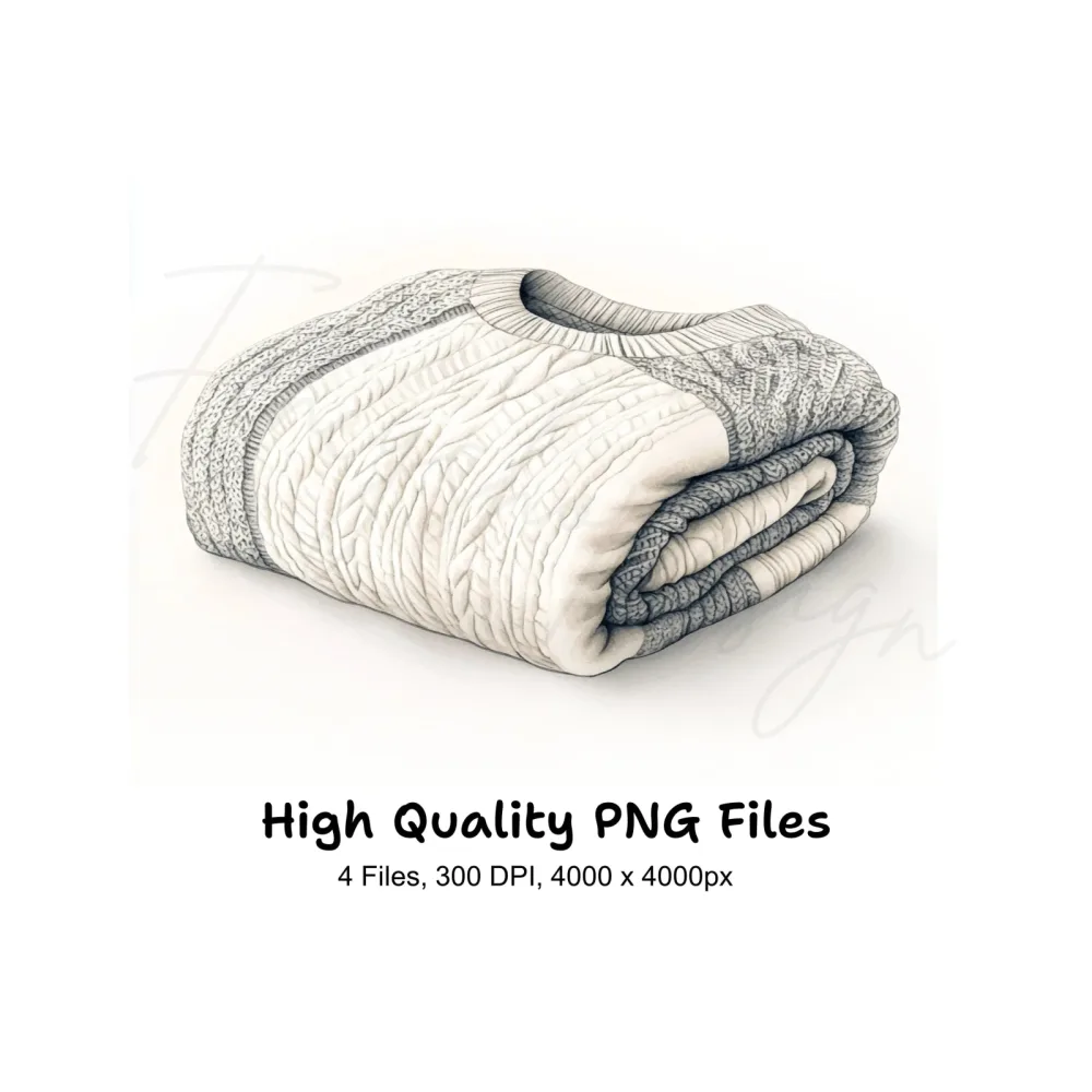 Cozy Folded Sweaters Clipart Bundle