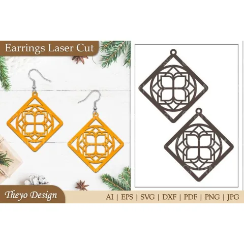 Earrings Lasercut Mandala SVG Bundle