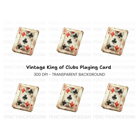 Aged King Playing Card Clipart Bundle