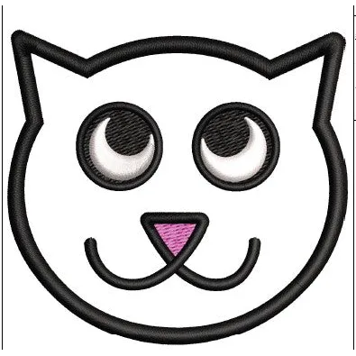 Cat Face Embroidery Design