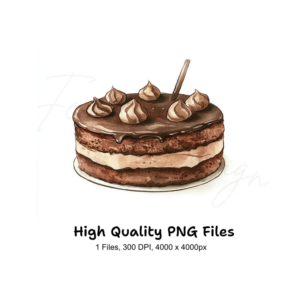 Chocolate Layer Cake Clipart Bundle