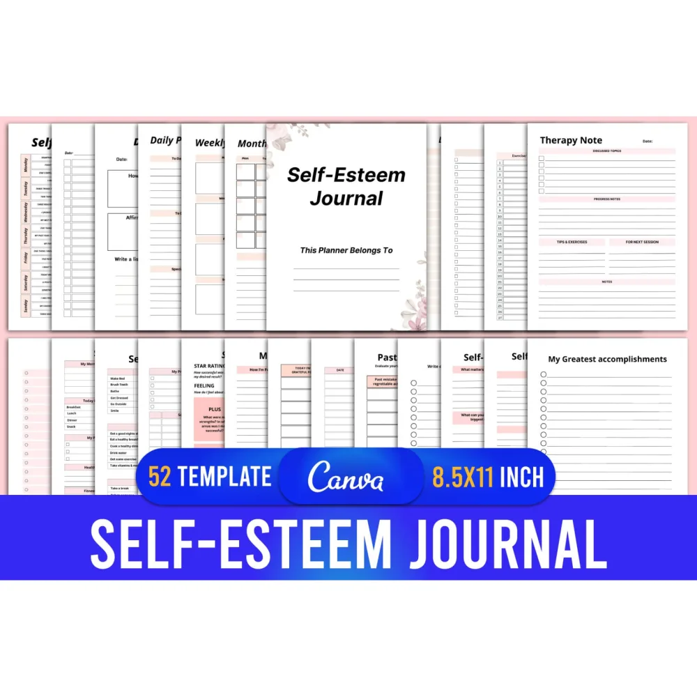 Self Esteem Journal for Personal Growth