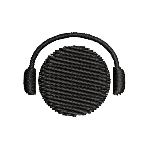 Head Phones Embroidery Design