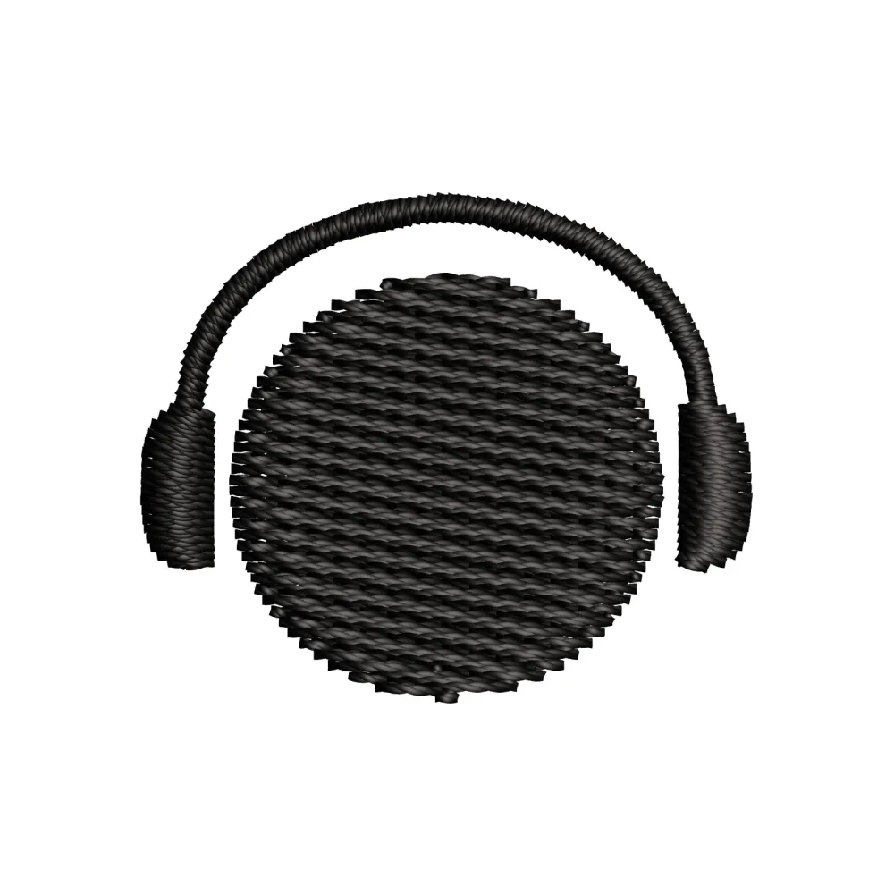 Head Phones Embroidery Design