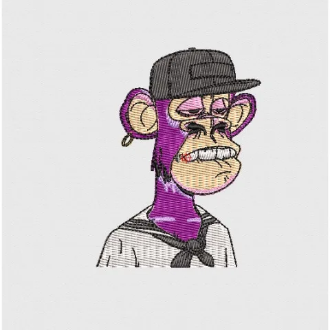 Monkey Embroidery Design