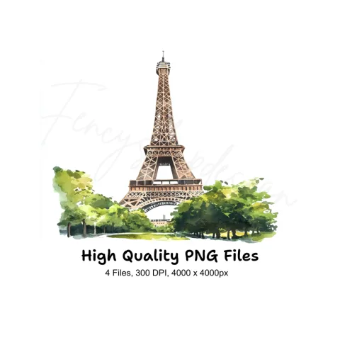 Parisian Eiffel Tower Clipart Bundle