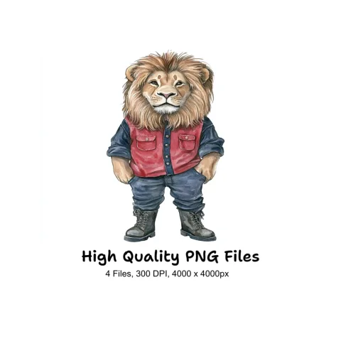 Stylish Lion Clipart Bundle