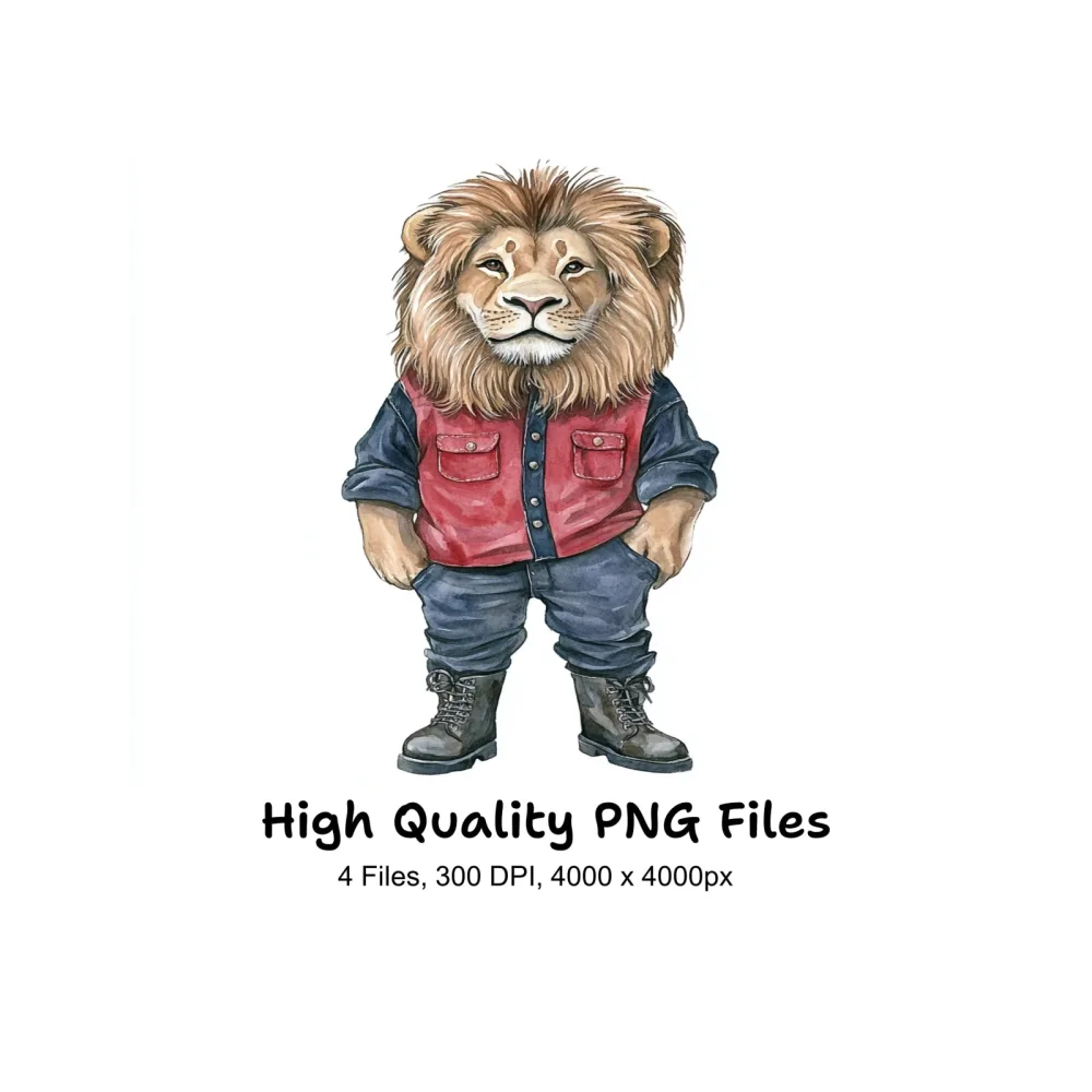 Stylish Lion Clipart Bundle