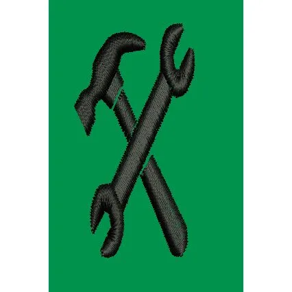 Crossed Tools Embroidery Design
