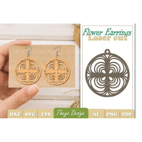 Flower Earrings SVG Bundle