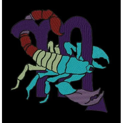 Arachnid Zodiac Emblem Embroidery Design