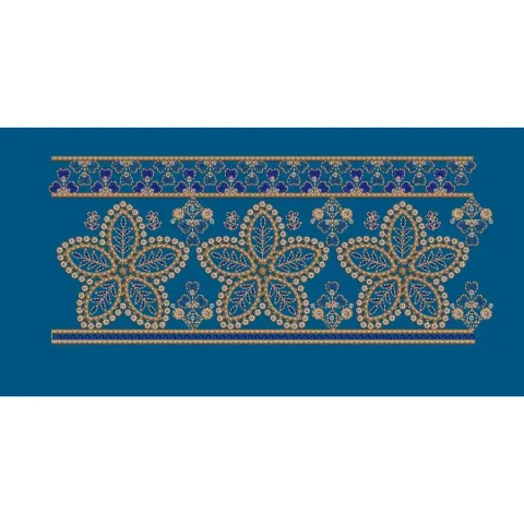 Geometric Star Blossom Panel Embroidery Design